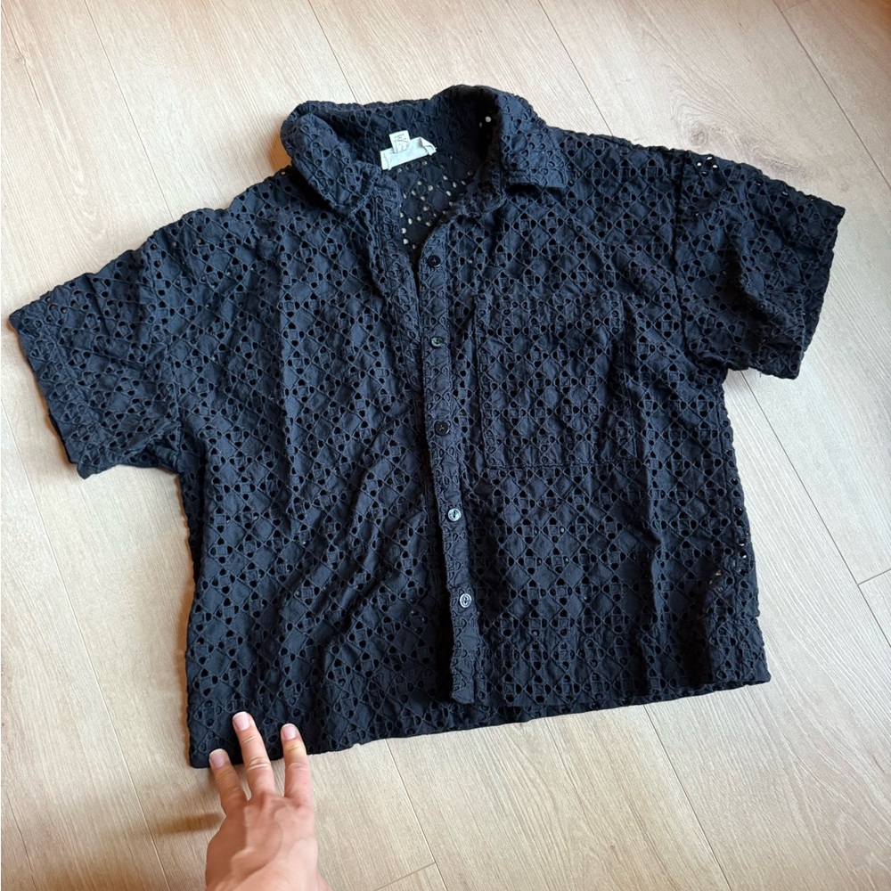 Marled Black Lace Shirt